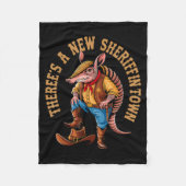 New Sheriff In Town Funny Armadillo Cowboy Western Fleece Deken (Voorkant)