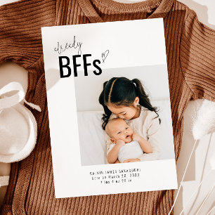 New Sibling Birth Announcement Card   BFF Aankondiging
