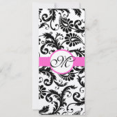 New Sizes Damask Swirls Wedding Invitation Kaart (Achterkant)