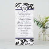New Sizes Damask Swirls Wedding Invitation Kaart (Staand voorkant)