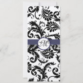 New Sizes Damask Swirls Wedding Invitation Kaart (Achterkant)