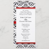 New Sizes Damask Swirls Wedding Invitation Kaart (Voorkant / Achterkant)