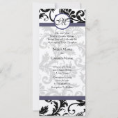 New Sizes Damask Swirls Wedding Invitation Kaart (Voorkant)