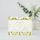 New Sizes Olive Limoen Damask Wedding RSVP (Staand voorkant)