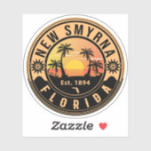 New Smyrna Beach Florida Sunset  Souvenirs Sticker (Vel)