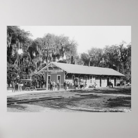 New Smyrna, Florida Railway Station, 1904 Poster (Voorkant)
