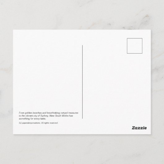 New South Wales Briefkaart (Achterkant)