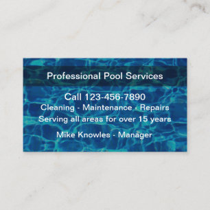 New Swimming Pool Service Modern Visitekaartje