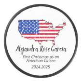 New U.S. Citizen – American Map Citizenship Day Hockey Puck (Voorkant)