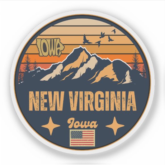 New Virginia, Iowa Sticker (Voorkant)