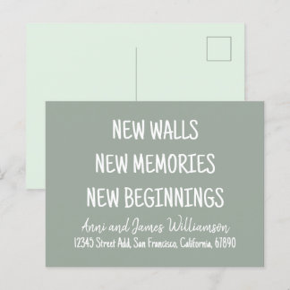 NEW WALLS NEW MEMORIES NEW BEGINNINGS Moving Feestdagenkaart