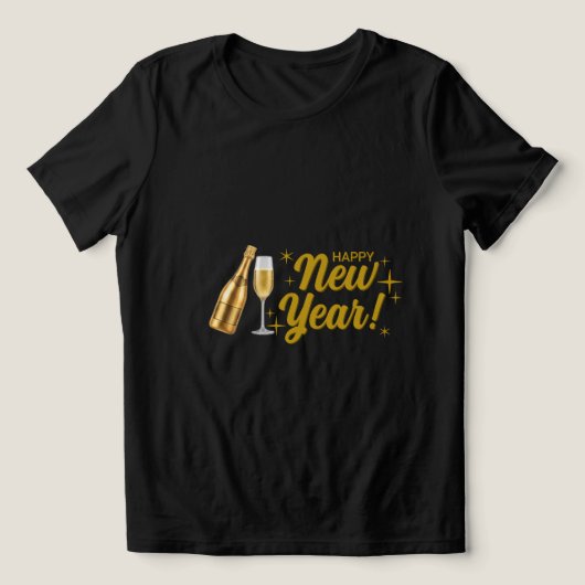 🍾 New year 2026 Champagne Celebration T-Shirt (Design voorkant)