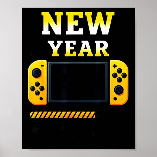 New Year 2026 Loading Gaming Controller New Years Poster (Voorkant)