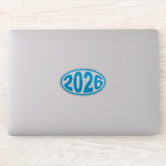 New Year 2026 Oval Sticker (Ordinateur)