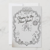 New Year 2026 Party Invitation Printable Kaart (Achterkant)