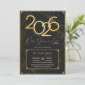New Year 2026 Party Invitation Printable Kaart (Staand voorkant)