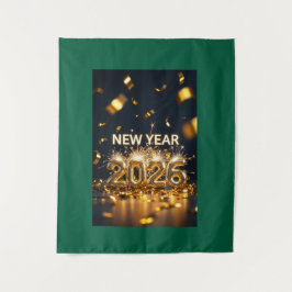 New Year 2026 Tapestry - Custom Luxe Wall Hanging Wandkleed