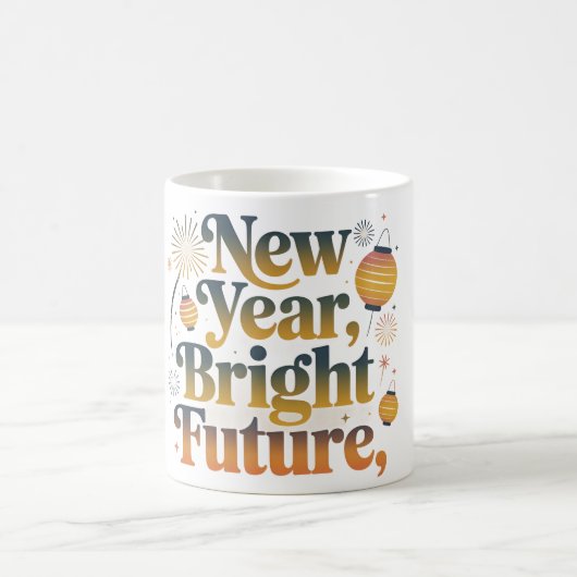 New Year Bright Future Festive Coffee Mug Koffiemok (Center)