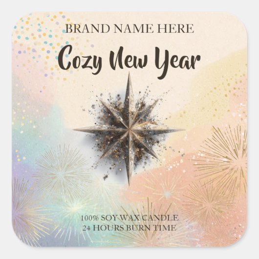 New Year Candle Sticker – Warm & Cozy Design (Devant)