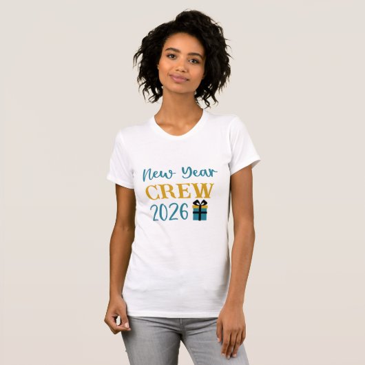 New Year Crew 2026 Matching Group & Party Squad T-shirt (Voorkant volledig)