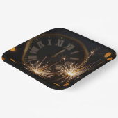 New Year Eve Sparklers On a Midnight Clock Papieren Bordje (Gebogen)