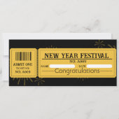 New Year Festival Party Entry Ticket Kaart (Voorkant)