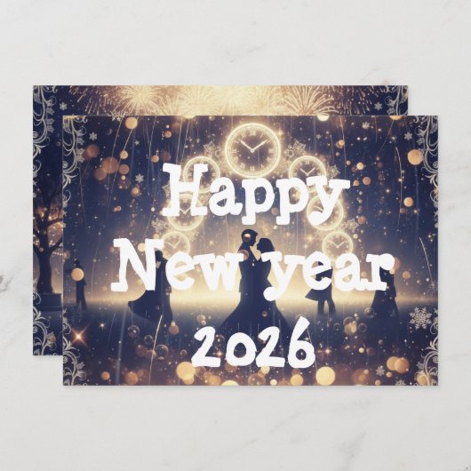 New year greeting 2026 feestdagenkaart (Voorkant / Achterkant)