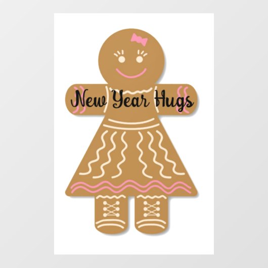 New Year Hugs Window Cling Raamsticker (Vel)