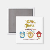 New Year Midnight Magic Time Telling Game Magnet (Recto/Verso)