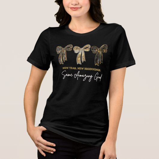 New Year New Beginnings Same Amazing God Tri-Blend Shirt (Voorkant)