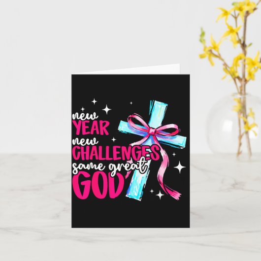 New Year New Challenges Sam Great God Christian Ne Kaart (Gele Bloem)