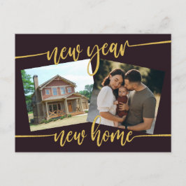 New Year New Home Photo Moving Announca Briefkaart