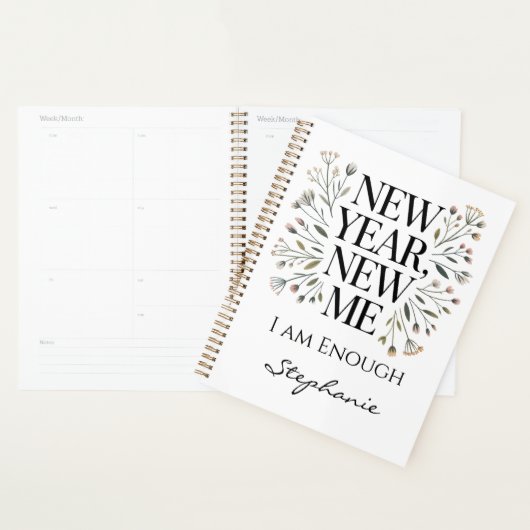 New Year, New Me Affirmation Planner (Devant avec enveloppe)