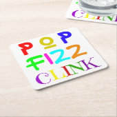 New Year Paper Coasters Set Vierkante Kartonnen Onderzetter (Schuin)