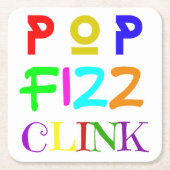 New Year Paper Coasters Set Vierkante Kartonnen Onderzetter (Voorkant)