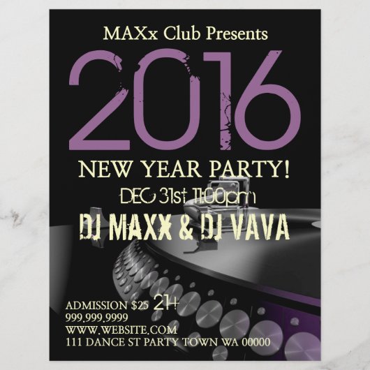 New Year Party Event Announge DJ CLUB Flyer (Voorkant)