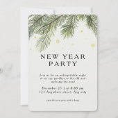 New Year Party Invitation | Pine Branch Festive  (Devant)