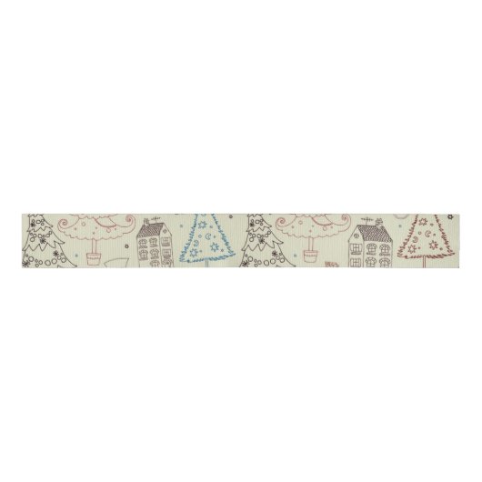 New year pattern grosgrain lint (Voorkant)