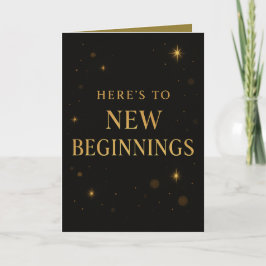 New Year Reflection Card – Black and Gold Design Kaart