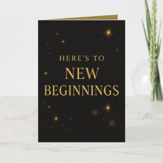 New Year Reflection Card – Black and Gold Design Kaart
