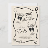 New Year’s Eve Hand Drawn Party Invite Kaart (Voorkant)