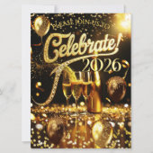 New Year’s Eve Party Celebrate Champagne Streamers Kaart (Voorkant)