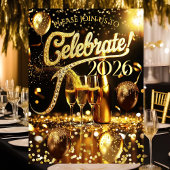 New Year’s Eve Party Celebrate Champagne Streamers Kaart