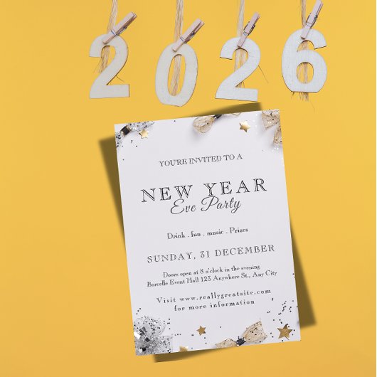 New Year’s Eve Party Invitation | Festive Gold