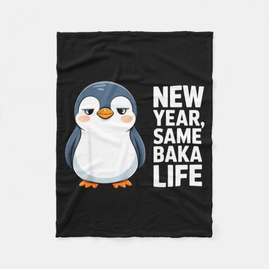 New Year Same Baka Life Funny Penguin Anime Style  Fleece Deken (Voorkant)