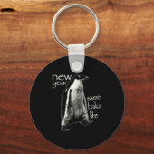 New Year Same Baka Life Funny Penguin  Sleutelhanger (Voorkant)