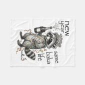 New Year Same Baka Life Funny Raccoon New Year's E Fleece Deken (Voorkant (Horizontaal))