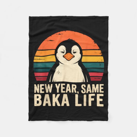 New Year Same Baka Life Penguin Joke  Fleece Deken (Voorkant)