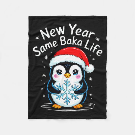 New Year Same Baka Life Penguin Joke  Fleece Deken (Voorkant)