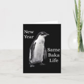 New Year Same Baka Life Penguin Joke  Kaart (Voorkant)